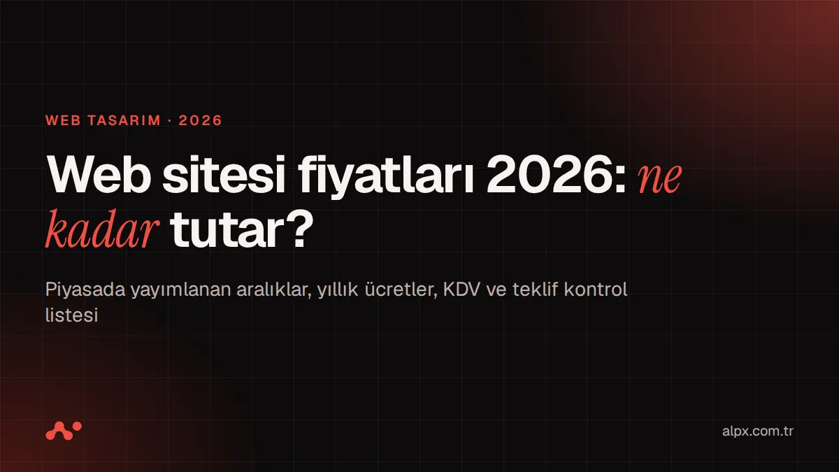 Web sitesi fiyatları 2026 rehberi kapak görseli